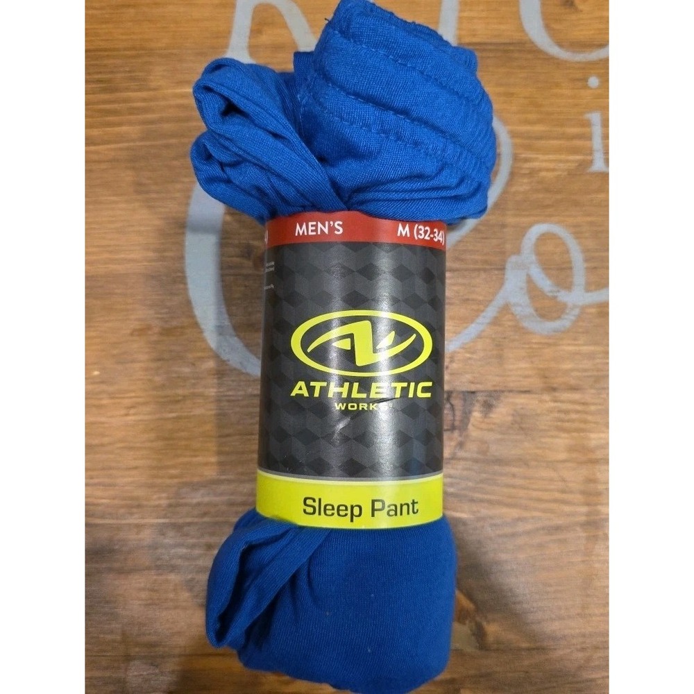 Athletic Works Men's Jersey Sleep Pants Blue Size Medium (32-34)